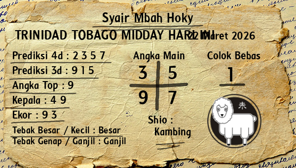 Prediksi Trinidad Tobago Midday