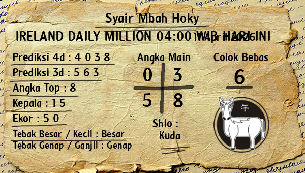 Prediksi Ireland Daily Million 04:00 WIB