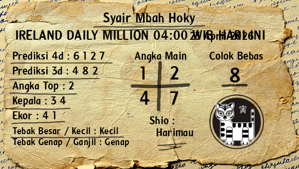 Prediksi Ireland Daily Million 04:00 WIB