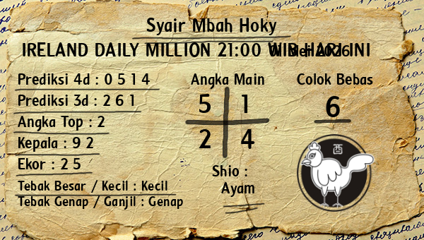 Prediksi Ireland Daily Million 21:00 WIB