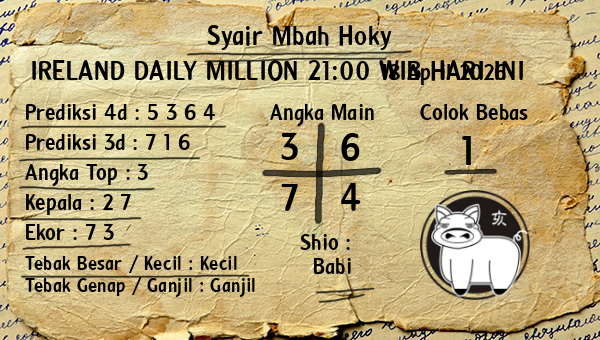 Prediksi Ireland Daily Million 21:00 WIB