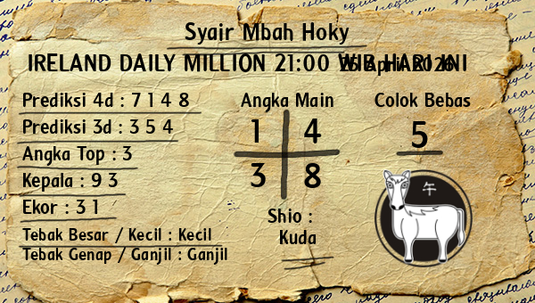 Prediksi Ireland Daily Million 21:00 WIB