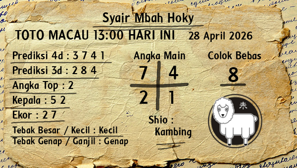 Prediksi Toto Macau 13:00