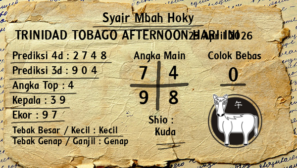 Prediksi Trinidad Tobago Afternoon