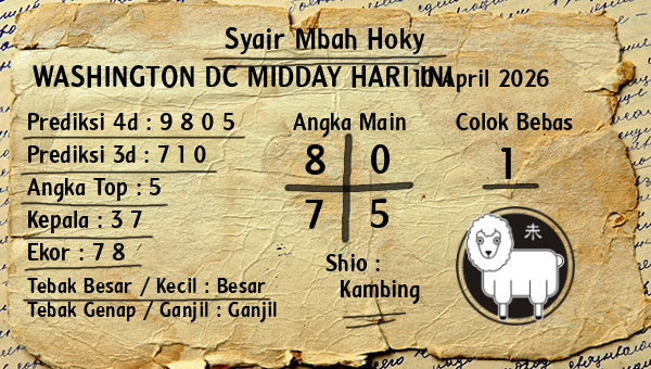 Prediksi Washington Dc Midday