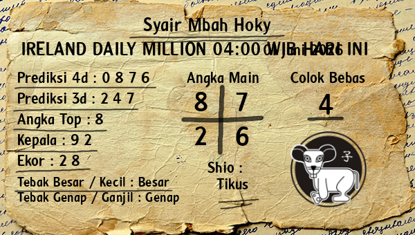 Prediksi Ireland Daily Million 04:00 WIB