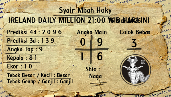 Prediksi Ireland Daily Million 21:00 WIB