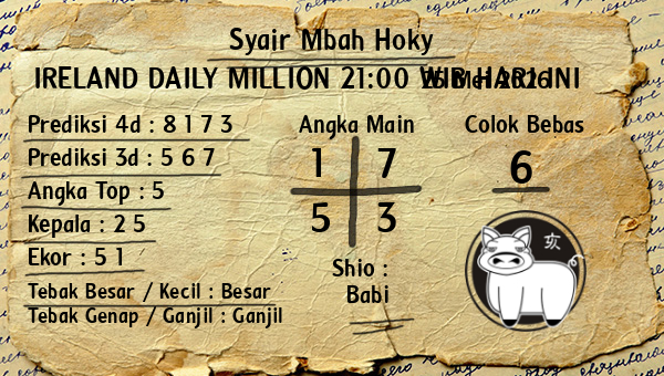 Prediksi Ireland Daily Million 21:00 WIB
