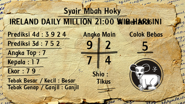 Prediksi Ireland Daily Million 21:00 WIB