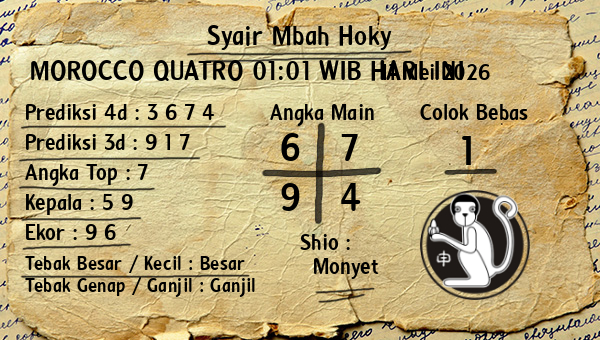 Prediksi Morocco Quatro 01:01 WIB