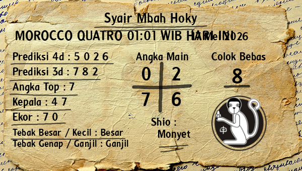 Prediksi Morocco Quatro 01:01 WIB