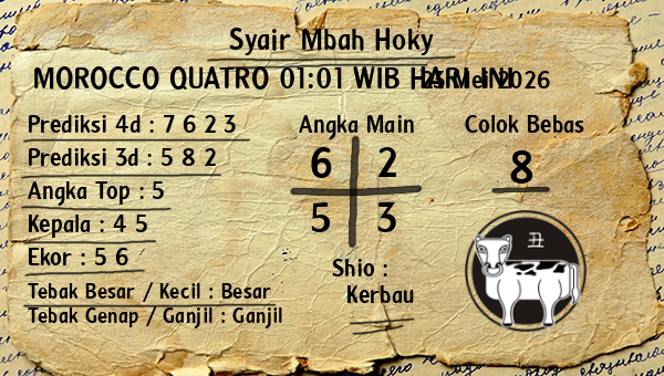 Prediksi Morocco Quatro 01:01 WIB