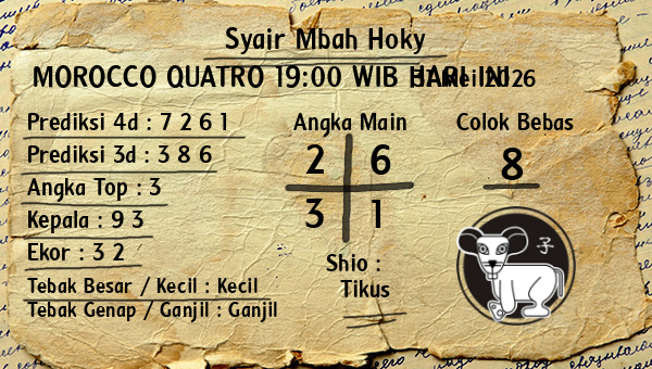 Prediksi Morocco Quatro 19:00 WIB