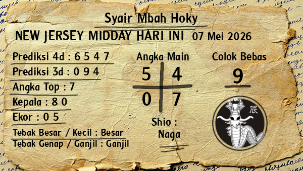 Prediksi New Jersey Midday