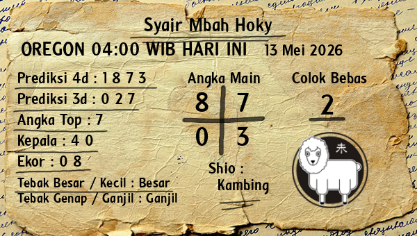 Prediksi Oregon 04:00 WIB