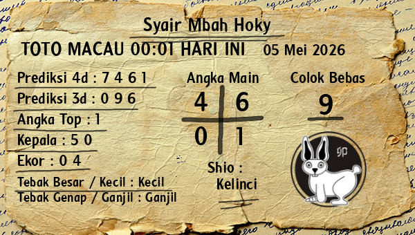Prediksi Toto Macau 00:01