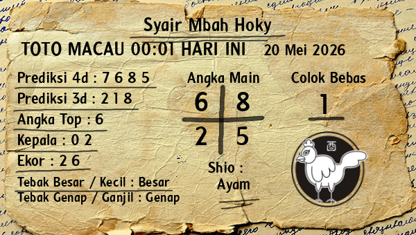 Prediksi Toto Macau 00:01