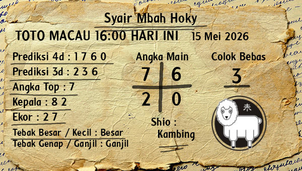 Prediksi Toto Macau 16:00