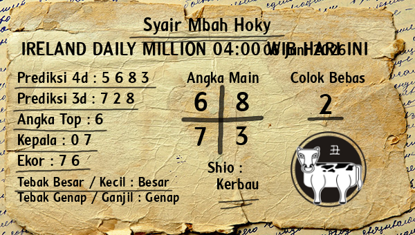 Prediksi Ireland Daily Million 04:00 WIB