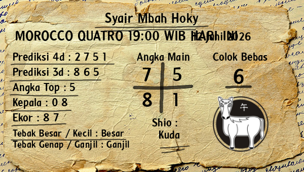 Prediksi Morocco Quatro 19:00 WIB