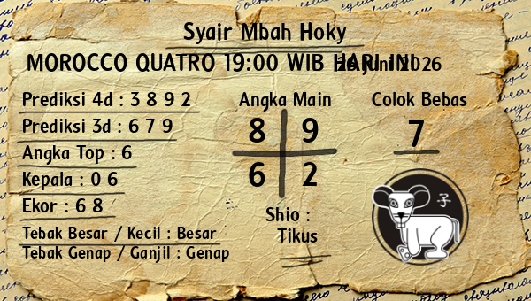 Prediksi Morocco Quatro 19:00 WIB