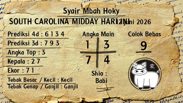 Prediksi South Carolina Midday