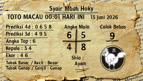 Prediksi Toto Macau 00:01