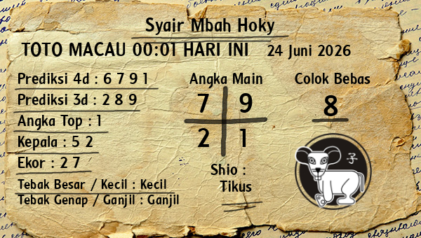 Prediksi Toto Macau 00:01