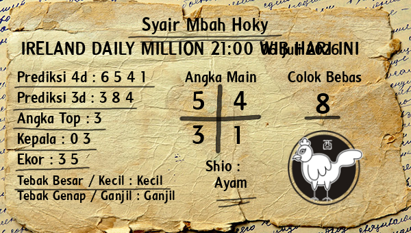 Prediksi Ireland Daily Million 21:00 WIB
