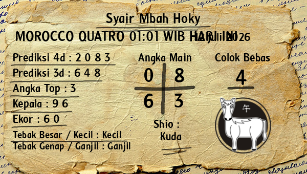 Prediksi Morocco Quatro 01:01 WIB