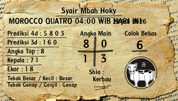 Prediksi Morocco Quatro 04:00 WIB