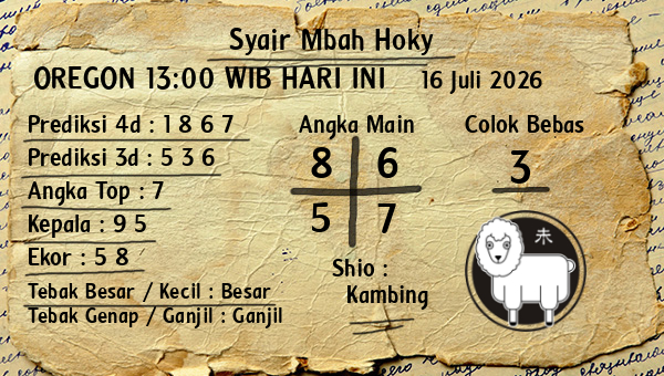 Prediksi Oregon 13:00 WIB