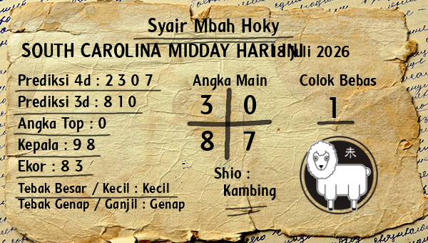 Prediksi South Carolina Midday