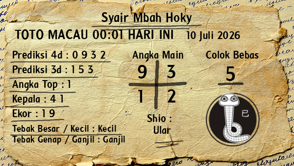 Prediksi Toto Macau 00:01