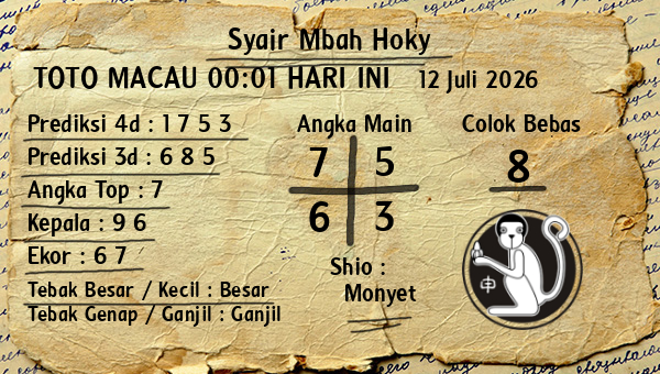 Prediksi Toto Macau 00:01