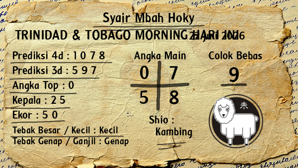 Prediksi Trinidad & Tobago Morning