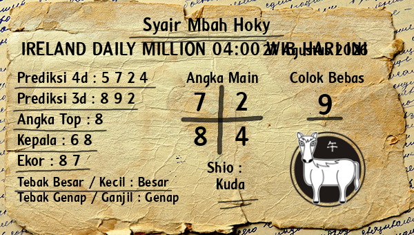 Prediksi Ireland Daily Million 04:00 WIB