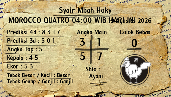 Prediksi Morocco Quatro 04:00 WIB