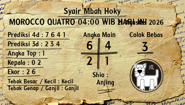 Prediksi Morocco Quatro 04:00 WIB