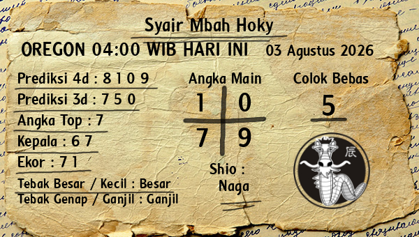 Prediksi Oregon 04:00 WIB