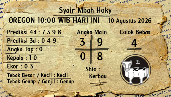 Prediksi Oregon 10:00 WIB