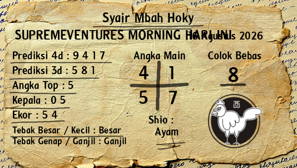 Prediksi Supremeventures Morning