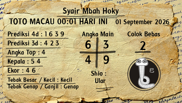 Prediksi Toto Macau 00:01