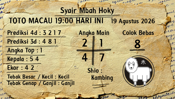 Prediksi Toto Macau 19:00