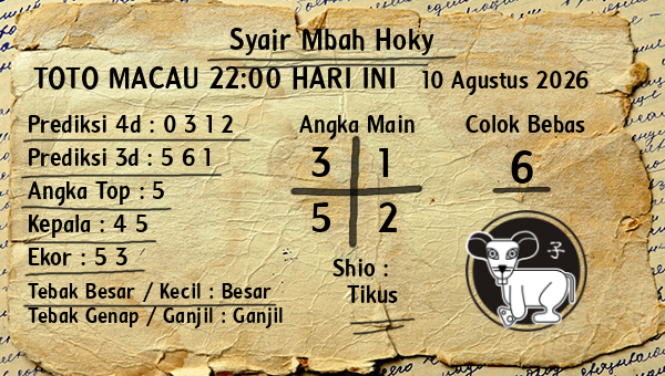 Prediksi Toto Macau 22:00