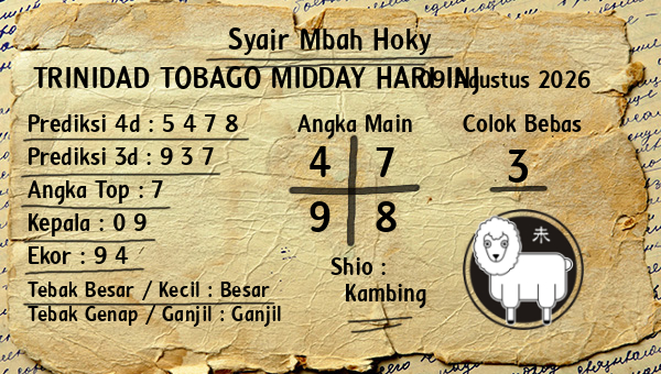 Prediksi Trinidad Tobago Midday