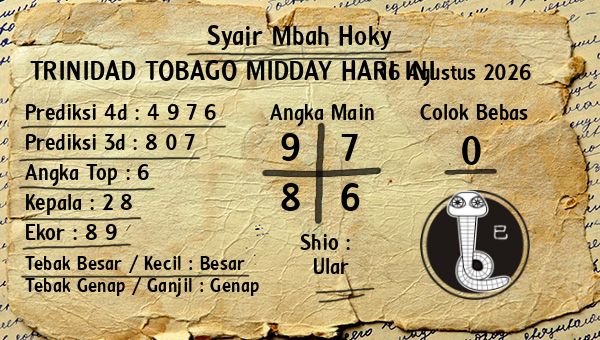 Prediksi Trinidad Tobago Midday