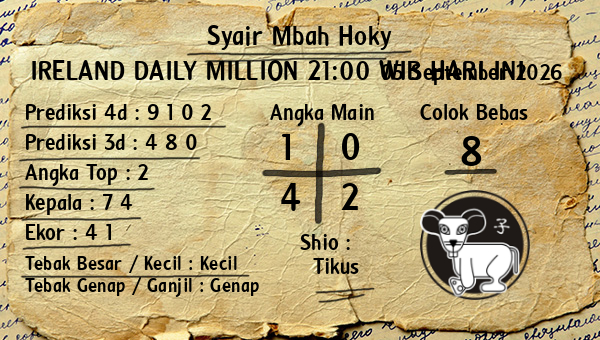Prediksi Ireland Daily Million 21:00 WIB