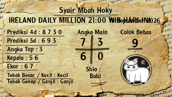 Prediksi Ireland Daily Million 21:00 WIB