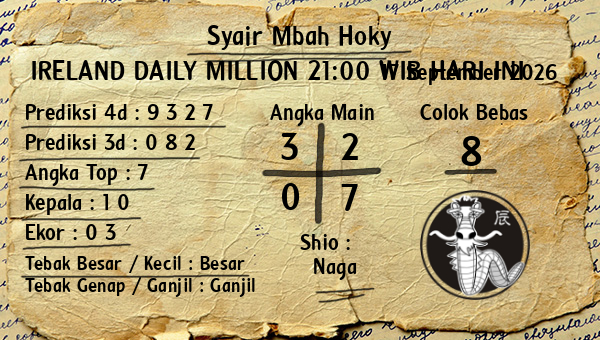 Prediksi Ireland Daily Million 21:00 WIB
